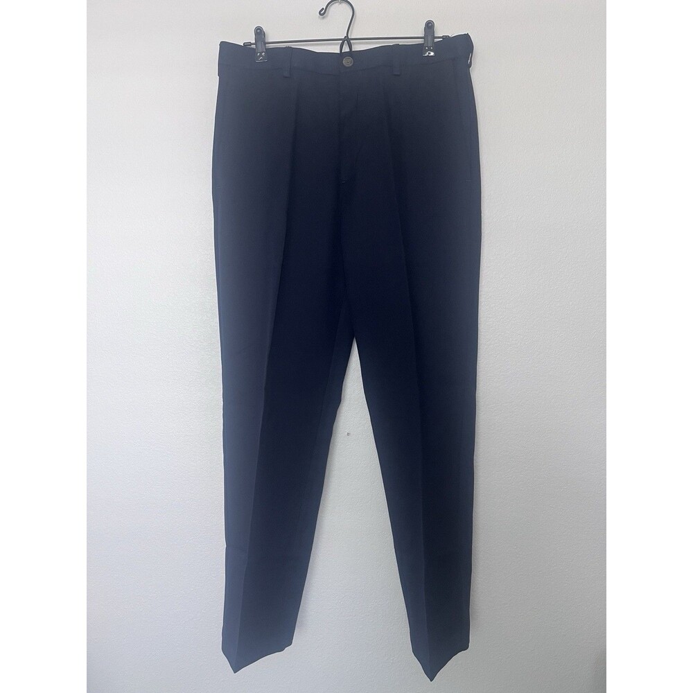 Haggar Cool 18 Men’s Classic Fit Flat Front Straight Leg Pants Navy 34/30